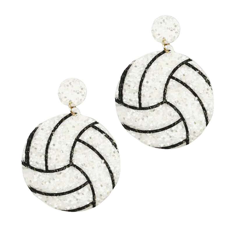 Get ready for Game time in our new Volleyball Glitter Glam Dangles.&nbsp; The lightest weight earrings you will ever own, you won't even know they are on.