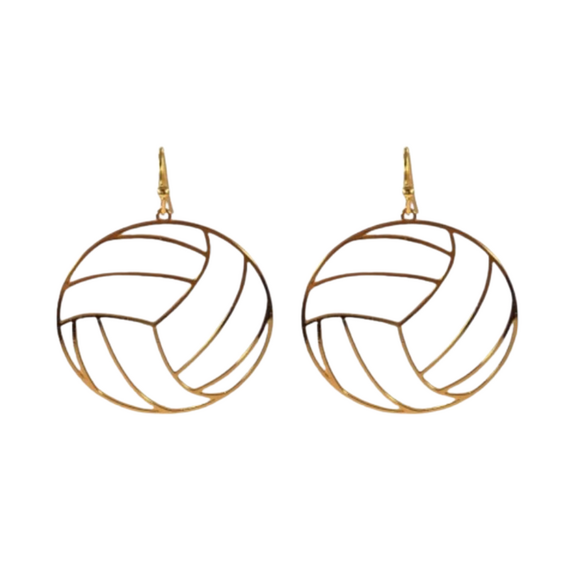 Get ready for Game Time in our new Volleyball metal dangle earrings.&nbsp; Available in two classic colors gold or silver, for every day elegance for every day wear.