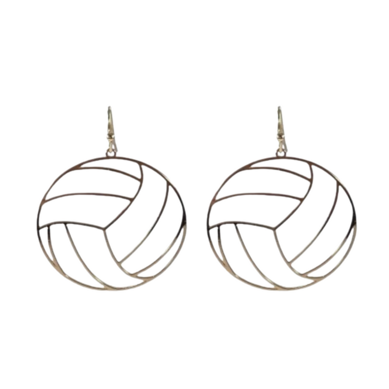 Get ready for Game Time in our new Volleyball metal dangle earrings.&nbsp; Available in two classic colors gold or silver, for every day elegance for every day wear.