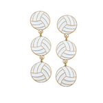 Spike your style game with these triple-drop volleyball earrings! With sleek enamel detailing and a chic gold trim, they’re perfect for volleyball lovers who want to show their passion with every outfit. Light, bold, and ready to shine — whether you’re at the game, out with friends, or just serving up everyday glam. Because why settle for basic when you can bump, set, and slay?