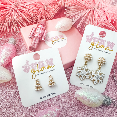 Pearls are a girls best friend.&nbsp; Tis the season to sparkle and shine in our oh so adorable mini tree and snowflake pearl cluster dangles.&nbsp; &nbsp; A great secret Santa gift or the best GLAM for holiday parties.&nbsp; Don't miss out on the best ear candy in town.