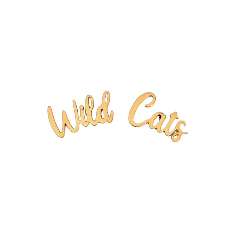 Go Wildcats!! Show off your team spirit when you wear these Wildcat gold stud earrings. &nbsp;The perfect Game Day accessory to complete your look and show your spirit!