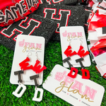 #WTD It’s not just a rallying cry, it’s a way of life!    Be the talk of the stands when you arrive wearing your Rockwall-Heath WTD Letter Dangle earrings.  Designed with Heath Hawks colors, they are the perfect ear candy to wear to the game this week.