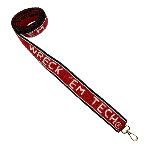 Wreck 'Em Tech!  Saturdays In Lubbock Are For Tortilla Tossing + Guns Up!    Red Raiders, it's time to elevate your clear bag status and accessorize your Game Day ensemble with our uniquely beaded Wreck 'Em Tech bag strap.