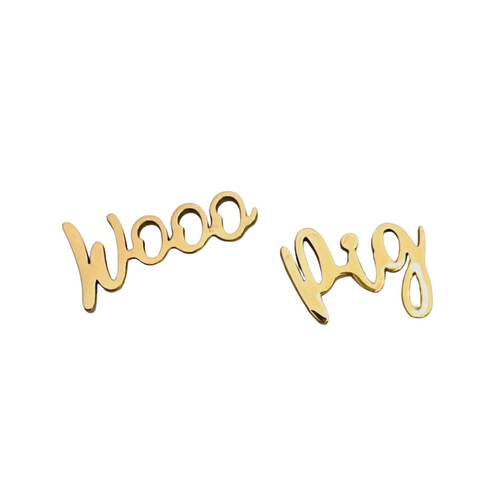 Show your Razorback pride in style with these Woo Pig gold stud earrings. Compact and dazzling, they add a subtle yet spirited touch to any outfit. Perfect for game days or everyday wear, these earrings let you celebrate your team wherever you go with a playful, gleaming finish.
