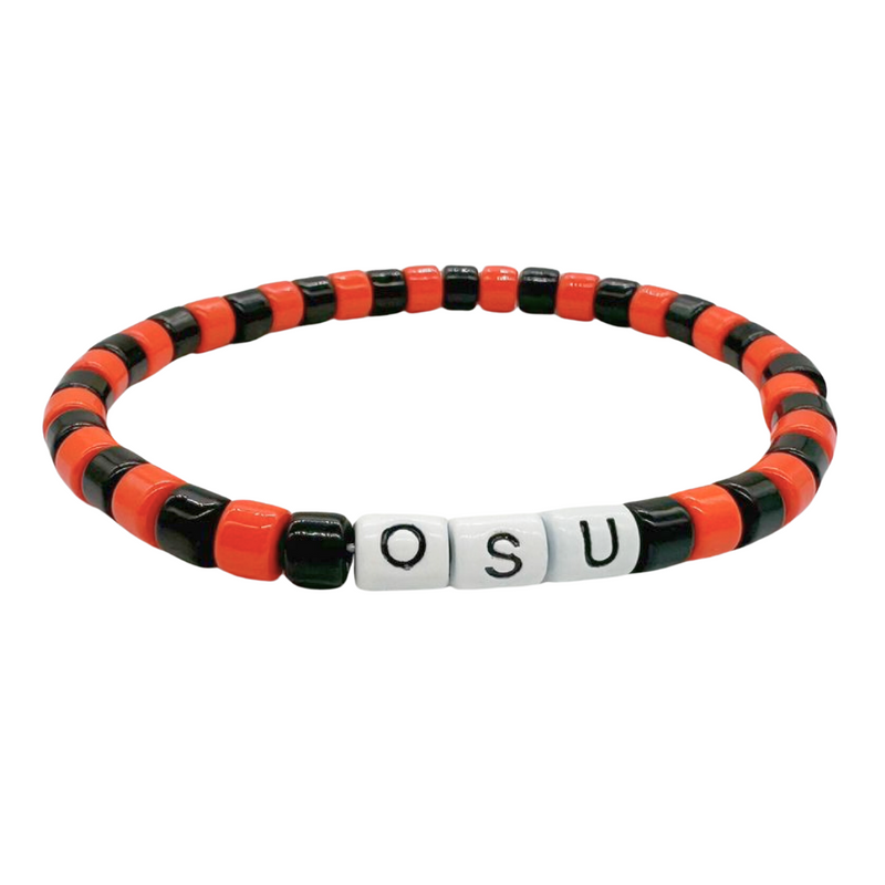 Word Wrap Stacks Oklahoma State University College Bracelets