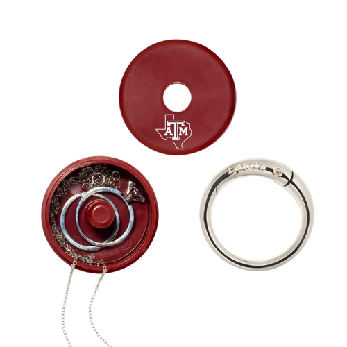 Keep your Aggie Ring safe and scratch-free with the Lion Latch featuring the iconic Texas A&amp;M Crest. This maroon lion design is a fun and stylish way to show your Aggie pride while protecting your treasured ring. Perfect for yourself or any Aggie fan who wants to keep their ring secure and looking sharp!