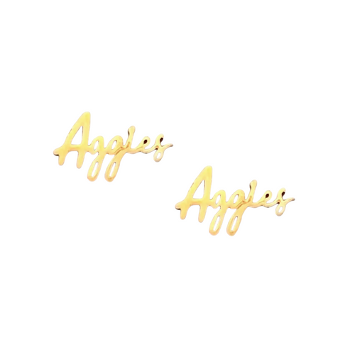 Show off your Aggie pride with these charming gold stud earrings, perfect for any Texas A&amp;M fan. Their subtle sparkle lets you celebrate game day in style without overdoing it. Easy to wear and versatile, these studs are a fun way to keep the spirit alive wherever you go!