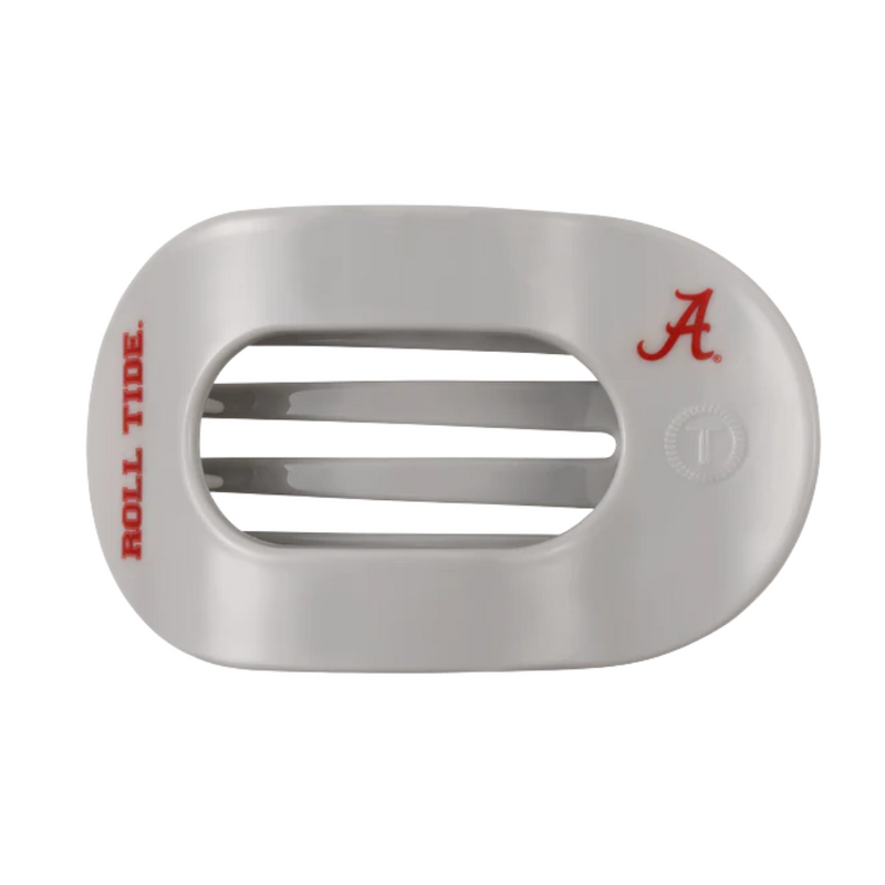 Unwind and relax with the newest TELETIES Flat Round Hair Clip! Designed with the same innovative material that is nearly unbreakable, this clip is perfect for lying down, doing yoga or simply laying back without discomfort. Hold your hair and enhance your style with the new University of Alabama TELETIES Clip! Roll Tide!&nbsp;
