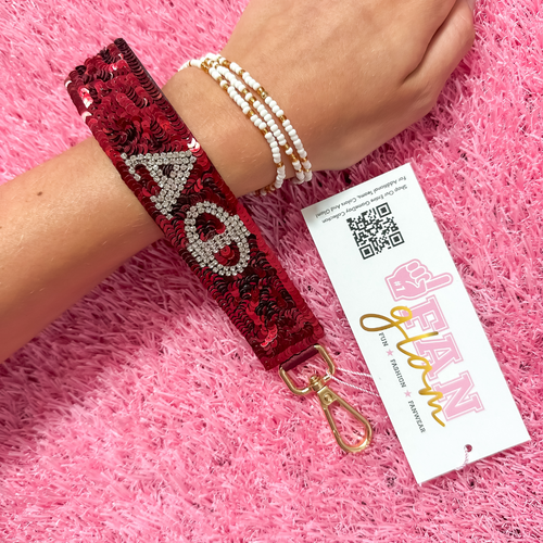 Greek glam just dropped! This wristlet is serving sparkle, shine, and serious sorority energy — fully sequined and reppin’ your letters loud and proud.&nbsp;Whether you’re heading to chapter, running to class, or getting gift-ready for Bid Day or Big/Little, this piece brings the perfect pop of sorority style. Clip it on, show it off, and let your Greek girl era shine&nbsp;
