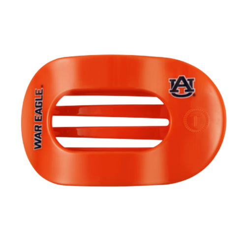 Unwind and relax with the newest TELETIES Flat Round Hair Clip! Designed with the same innovative material that is nearly unbreakable, this clip is perfect for lying down, doing yoga or simply laying back without discomfort. Hold your hair and enhance your style with the new Auburn University TELETIES Clip! War Eagle!&nbsp;&nbsp;