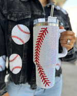 Add a touch of GAME DAY to any outfit with our Crystal BASEBALL "Blinged Out" 40 Oz. Tumbler! Indulge in your love for baseball season and show off your team spirit. These stylish accessories are the perfect addition to your collection, making it easy to flaunt your love for the big game.