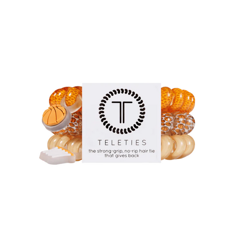 On Gameday, hold your hair and enhance your style with TELETIES. The strong grip, no rip hair tie that doubles as a bracelet. Strong, pretty and stylish, TELETIES are designed to withstand everyday demands while taking your Gameday look to the next level.