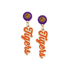 Show off your Clemson spirit with these playful Autograph Enamel Earrings. Lightweight and polished, they make a fun, stylish statement whether you’re cheering at the game or adding a pop of team pride to your daily look. Perfect for fans who love to keep it classic with a little extra energy!