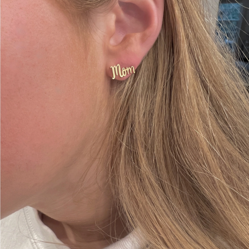 Dawg Mom Gold Stud Earrings/Gold Bulldog Earrings Combo