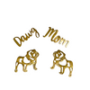 Dawg Mom Gold Stud Earrings/Gold Bulldog Earrings Combo