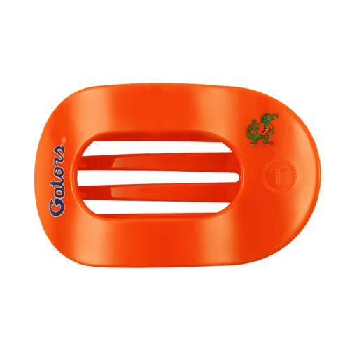 Unwind and relax with the newest TELETIES Flat Round Hair Clip! Designed with the same innovative material that is nearly unbreakable, this clip is perfect for lying down, doing yoga or simply laying back without discomfort. Hold your hair and enhance your style with the new University of Florida TELETIES Clip! Go Gators!&nbsp;
