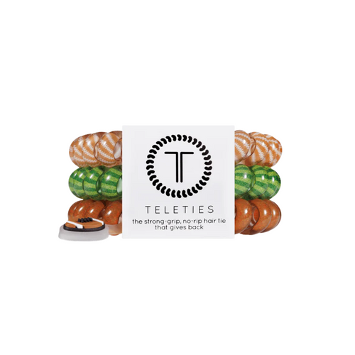 On Gameday, hold your hair and enhance your style with TELETIES. The strong grip, no rip hair tie that doubles as a bracelet. Strong, pretty and stylish, TELETIES are designed to withstand everyday demands while taking your Gameday look to the next level.