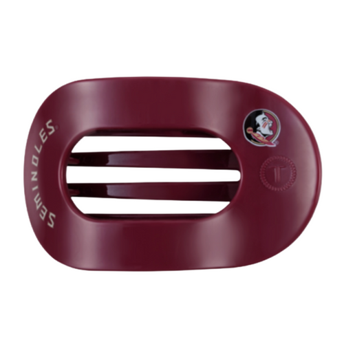 Unwind and relax with the newest TELETIES Flat Round Hair Clip! Designed with the same innovative material that is nearly unbreakable, this clip is perfect for lying down, doing yoga or simply laying back without discomfort. Hold your hair and enhance your style with the new Florida State University TELETIES Clip! Go Noles!&nbsp;&nbsp;