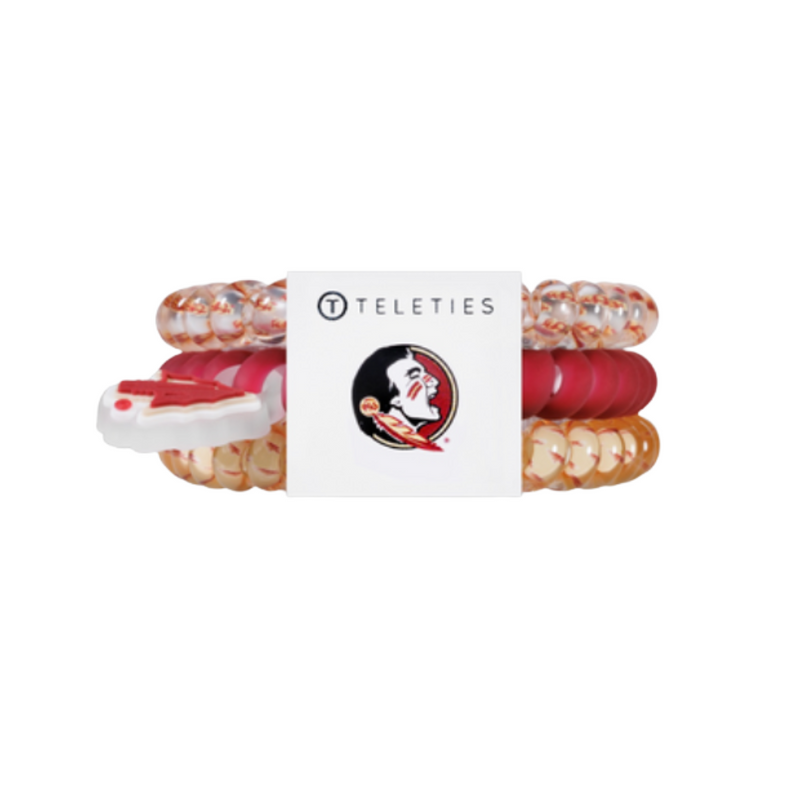 On Gameday, hold your hair and enhance your style with TELETIES. The strong grip, no rip hair tie that doubles as a bracelet. Strong, pretty and stylish, TELETIES are designed to withstand everyday demands while taking your Gameday look to the next level.