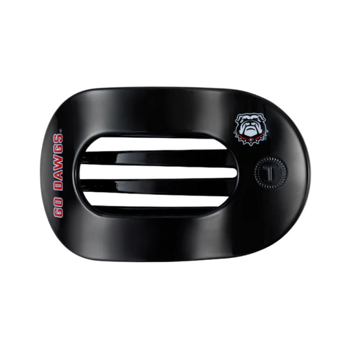 Unwind and relax with the newest TELETIES Flat Round Hair Clip! Designed with the same innovative material that is nearly unbreakable, this clip is perfect for lying down, doing yoga or simply laying back without discomfort. Hold your hair and enhance your style with the new University of Georgia TELETIES Clip! Go Dawgs!&nbsp;