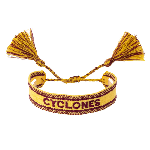 Show off your Cyclones pride with this fun woven tassel bracelet. Its colorful design adds a playful touch to any outfit while keeping your team spirit front and center. Perfect for game day or everyday wear, it’s a stylish way to stay connected to Iowa State wherever you go.