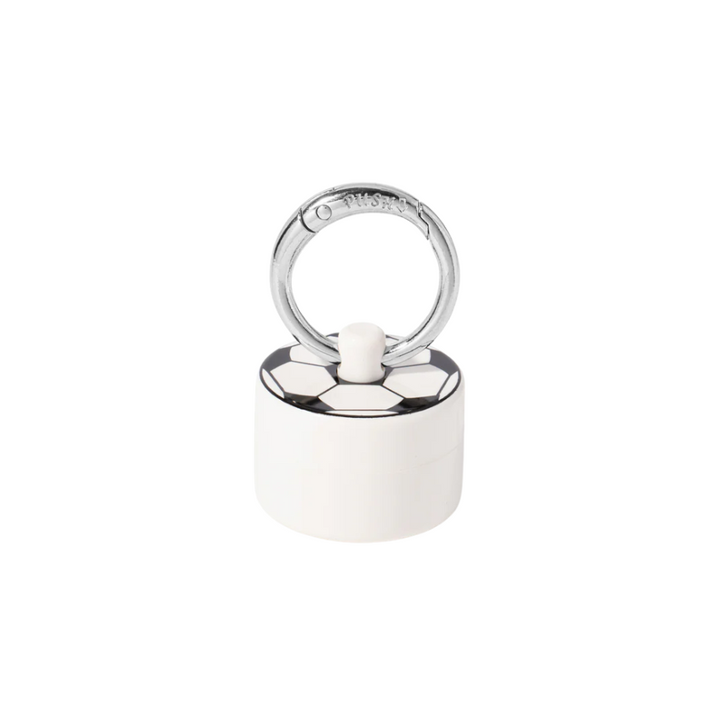 Keep your small jewelry safe and stylish with the limited edition Soccer Lion Latch! This clever, patent-protected design features a custom carabiner ring that must be fully removed before opening, ensuring your treasures stay secure. Easily clip it to your keychain, sports bag, or anywhere you like—so your Lion Latch and precious items are always close by and never left behind. Perfect for soccer fans who want a fun and functional way to protect their valuables on the go!