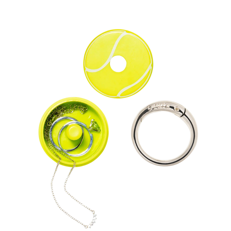 Keep your small jewelry safe on the go with the limited edition Lion Latch-Tennis! Featuring a patent-protected design, its custom carabiner ring must be fully removed before opening, ensuring your treasures stay secure. Easily clip it to keychains, sports bags, or more, so you’ll never leave your Lion Latch—or your precious items—behind. Perfect for tennis lovers who want fun and function in one playful accessory!
