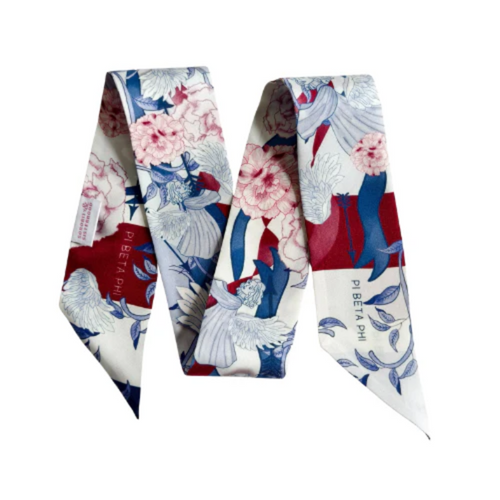 Show off your Pi Beta Phi spirit with this playful silk scarflette! Style it a zillion different ways - loop it, tie it, twist it - to add sorority flair to any outfit. Perfect for chapter events, casual campus days, or as a fun gift for your Pi Phi sisters and alums. This little accessory packs a big punch of Pi Phi pride wherever you go!
