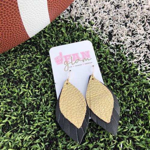 Support your favorite teams by creating the perfect Gameday Duo!   Our 2-color leather combo earrings are perfect to coordinate with your tailgate ensemble. 
