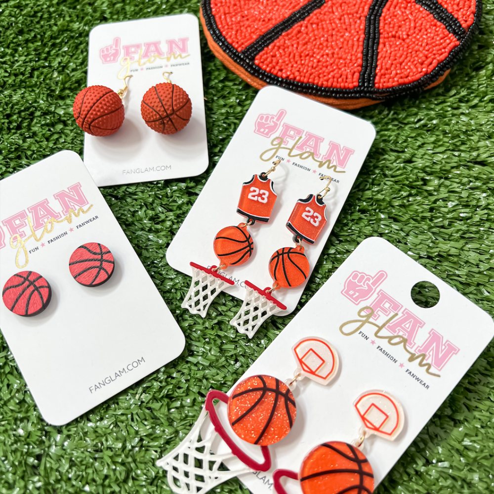 Basketball Earrings, Sports Earrings, Ball Earrings, NBA Earrings, Novelty