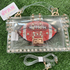 Show your love for GAMEDAY, when you elevate your clear bag status and showcase our football beaded GAME DAY coin purse.  The perfect sized zip closure pouch to fit your cash, credit card, lipstick, keys + more!