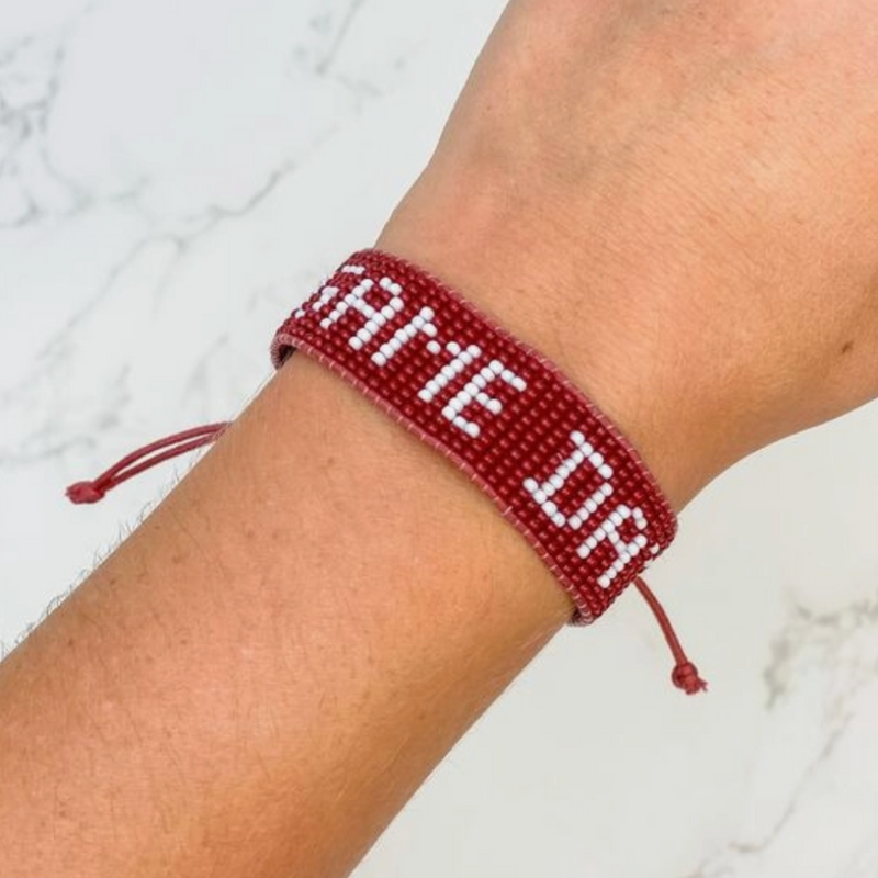 It's GameDay somewhere, and our new beaded tassel cinch bracelets are ready to make their debut!    The perfect add-on stack for any wrist, its adjustable cinch back allows for fans of all ages.