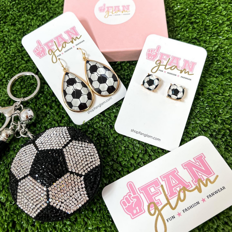 BEVELED SOCCER BALL EARRING COLLECTION