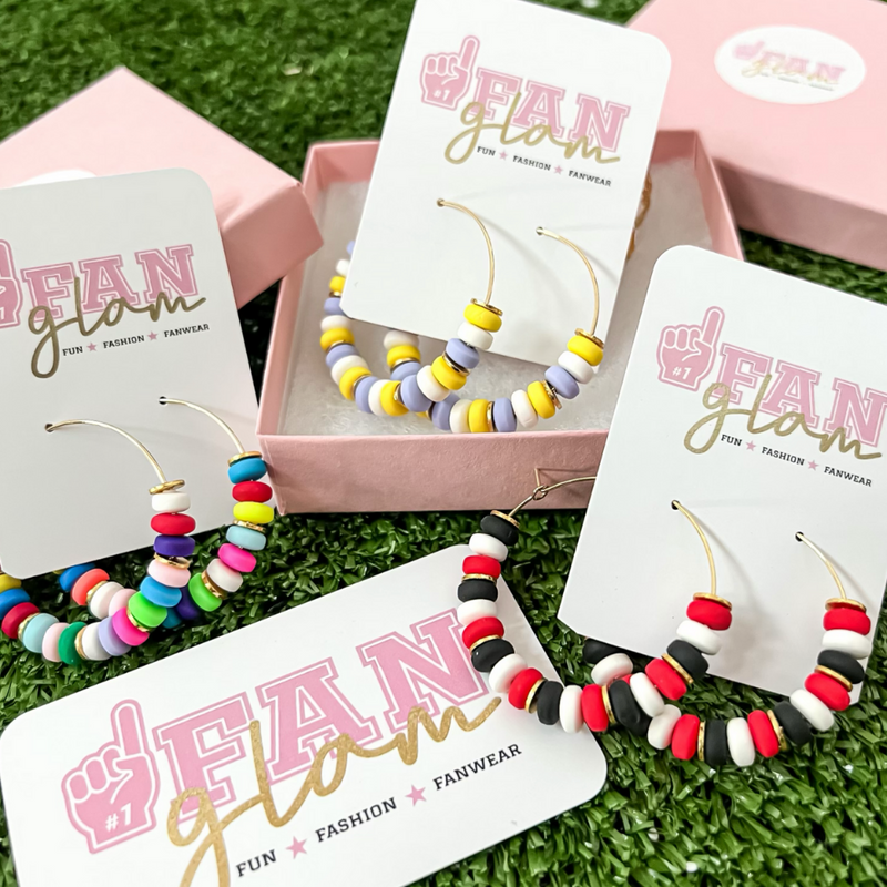 We are Candy Crushing over our newest arrival, our Candy Confetti Hoop Earrings!  So sweet they almost look good to eat!  Bright, fun and multi-colored our confetti hoops will give you a reason to cheer.  With over 100+ color combinations to choose from let us create the perfect pair for you!  Choose 1, 2, 3 or up to four colors!