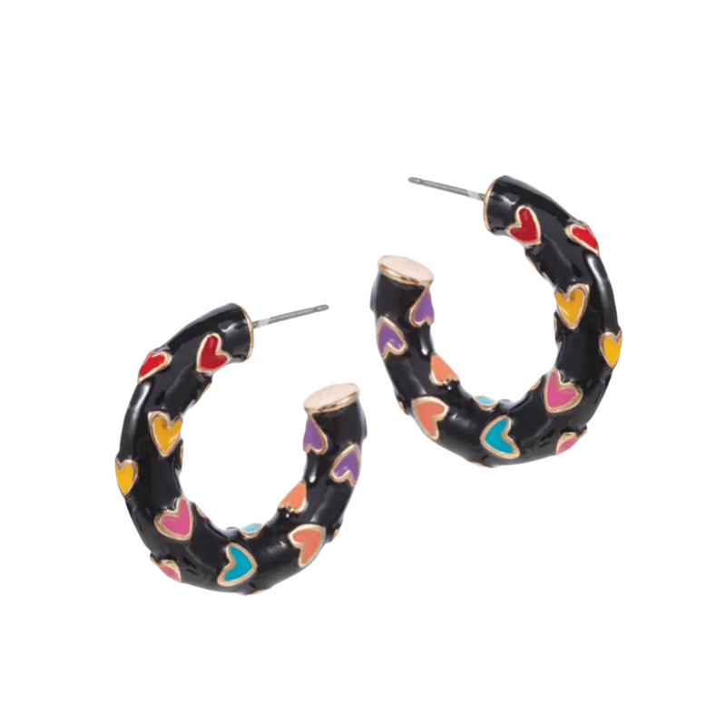 Cuter than Cupid!  Our Cutie Pie Heart Hoop earrings are the perfect Valentine's Day Ear Candy!  