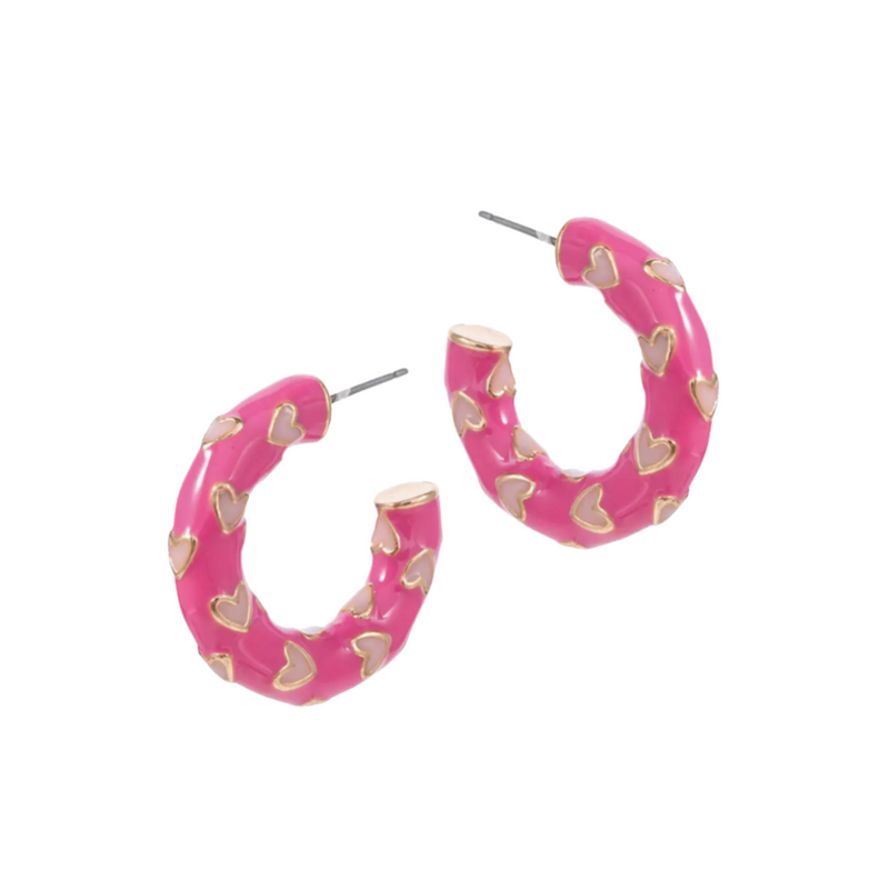 Cuter than Cupid!  Our Cutie Pie Heart Hoop earrings are the perfect Valentine's Day Ear Candy!  