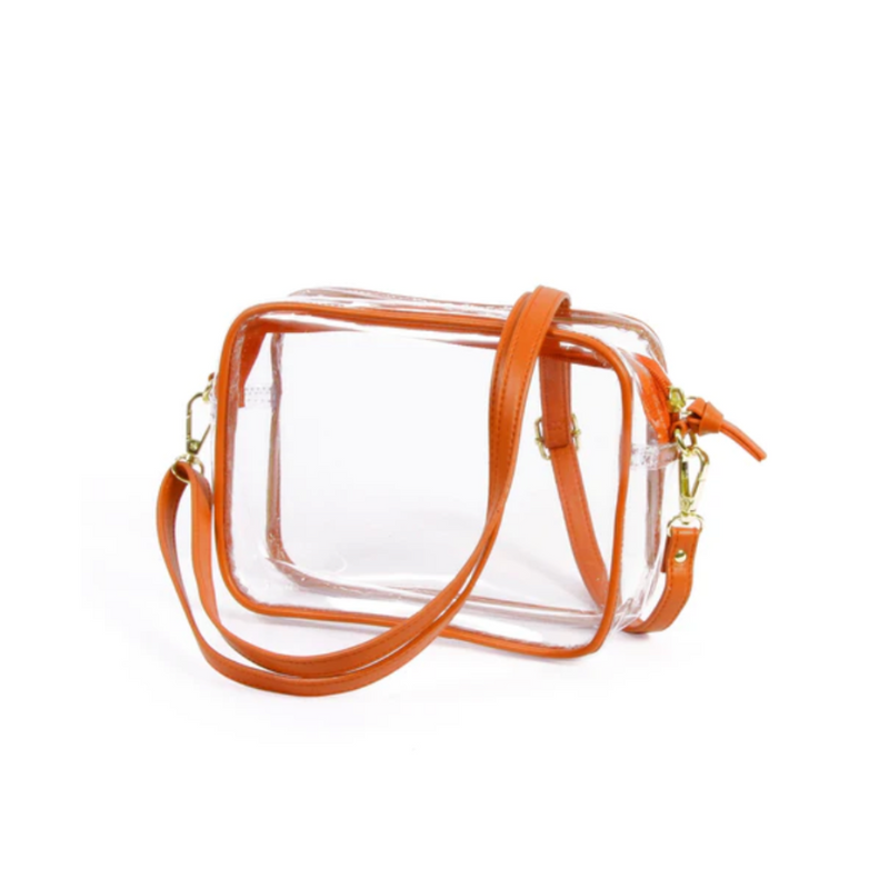 HINT OF ORANGE CLEAR BOX BAG - Royale Girl Boutique