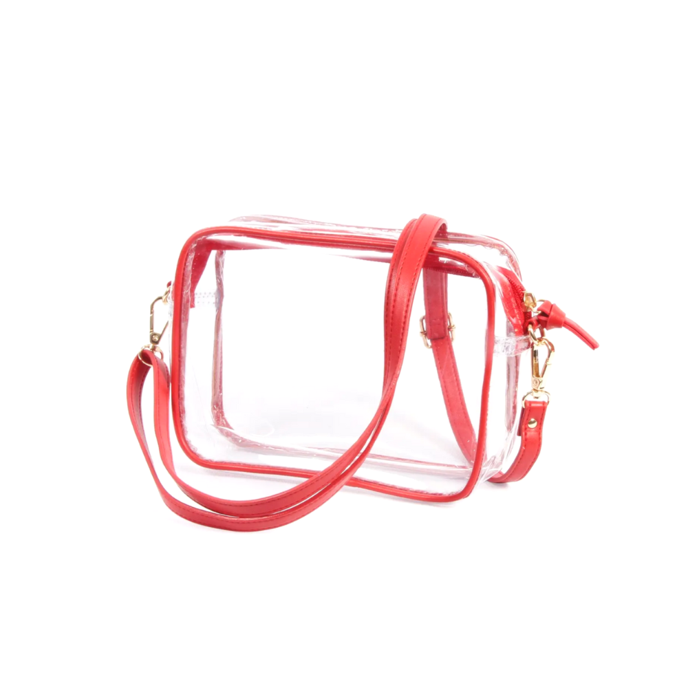 Clear Stadium Approved Crossbody Bag 9 Colors Red