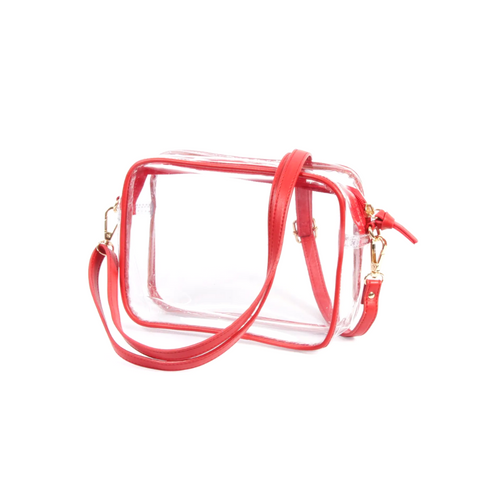 Clear Stadium Approved Crossbody Bag 9 Colors - Red