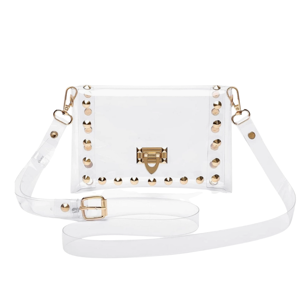 Clear Stadium Bag With Studded Accents