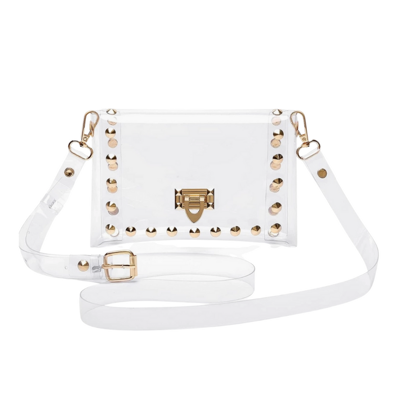 The Athens 001 Clear Small Studded Bag