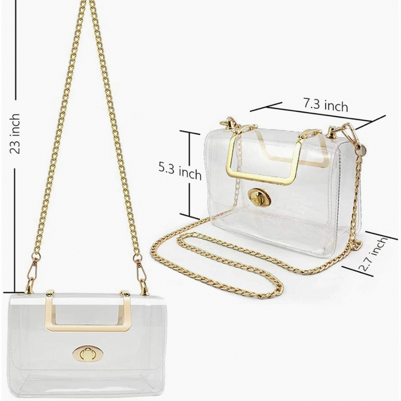 Initial Styles Gold & Clear Gameday Crossbody