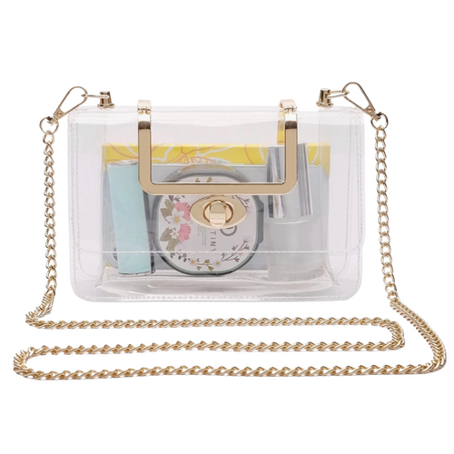 Clear Clutch Purses For Women 12 Small Clear Purse Clear Crossbody Bag  Stadium Approved with Pearl Purse Strap