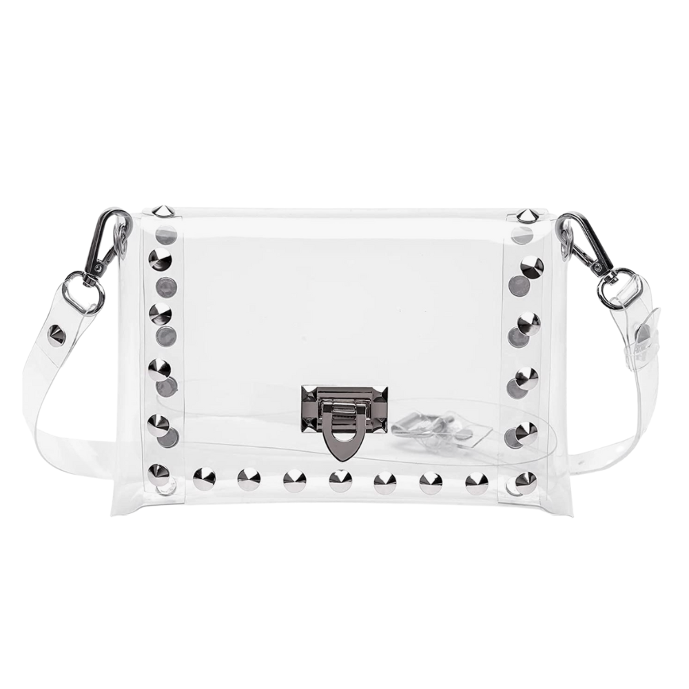 Studded clear bag sales