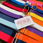 GameDay Bag Straps Are Here!  Our dual colored and adjustable crossbody and/or shoulder bag straps give you the flexibility to switch out your day-to-game personal style.   Soft, comfy and versatile, our canvas straps are 31-50” and 2” wide, making it easy to adjust your shoulder strap to your perfect length.