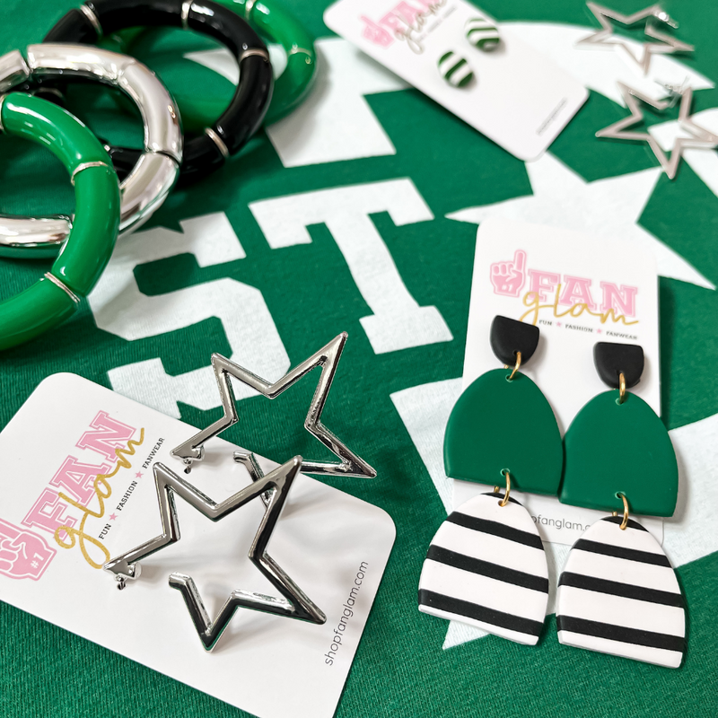 Our GameDay Tam Clay Co Green Collection is the perfect way to add team color and a fun pop of print to your gameday attire.