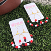 Our Erika hoop earrings are a #1 fan favorite!  Colorful yet playful, create your favorite team color combinations with 1, 2 or 3 color choices.  Let's Go Team!