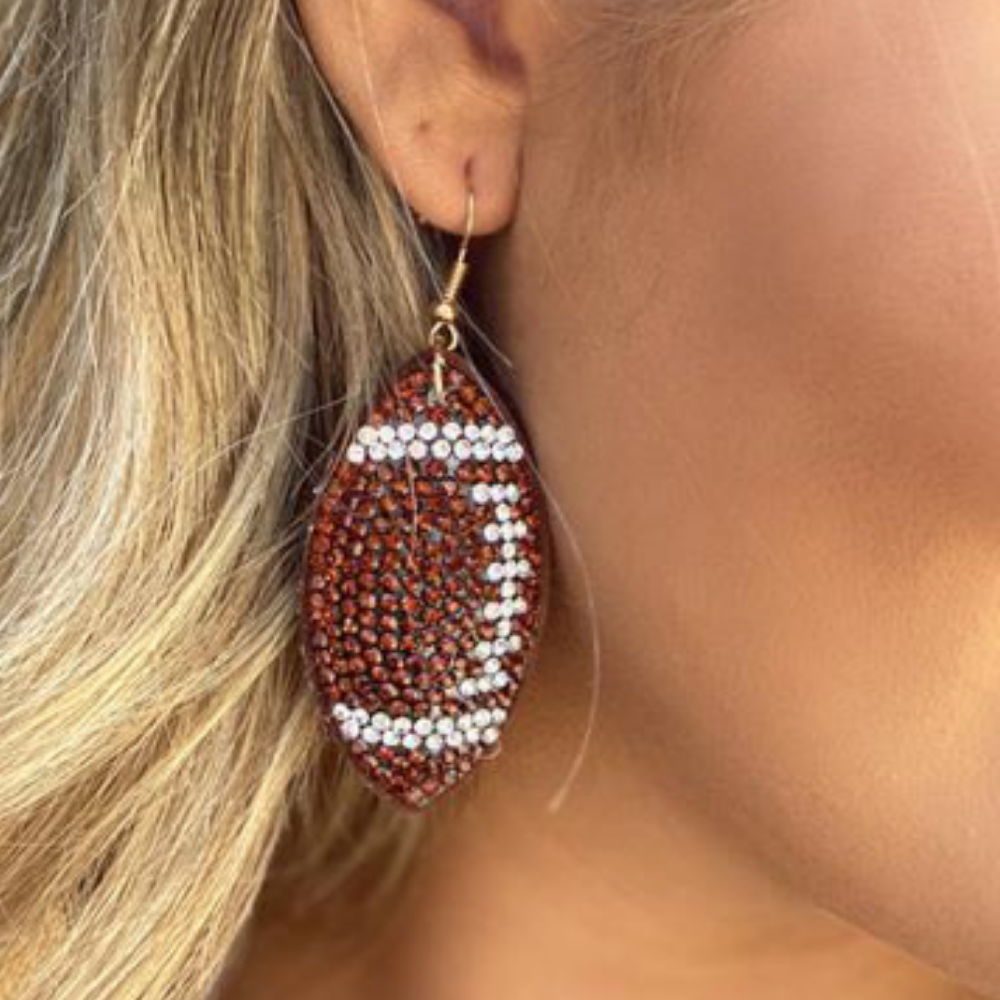 Rhinestone ball dangle earrings - Women's fashion