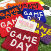 Show your love for GAMEDAY, when you elevate your clear bag status and showcase this adorable beaded GAME DAY coin purse featuring seven iconic team colors!  A perfect sized team colored pouch to fit your cash, credit card lipstick and keys!